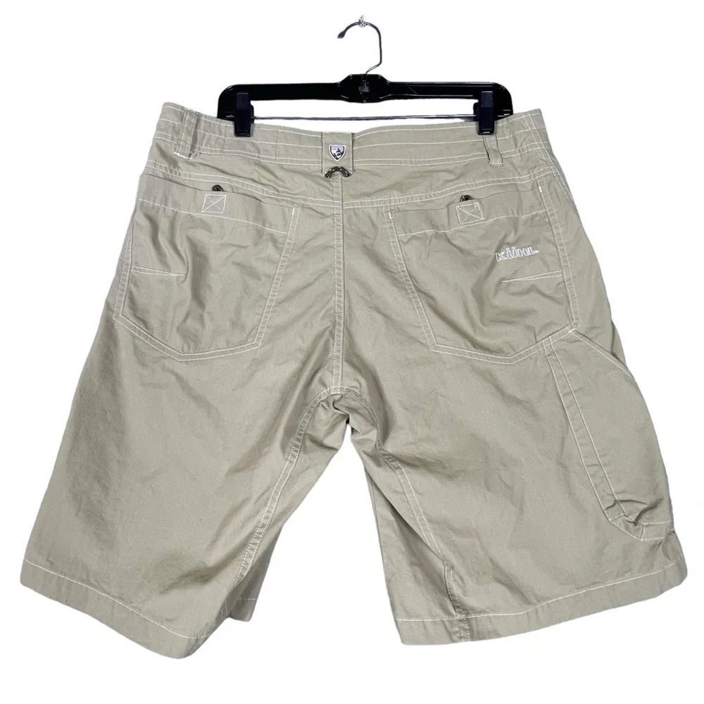 Kuhl Ramblr Khaki Shorts Cargo Gorpcore Outdoor Hiking Workwear Travel - Sz 36